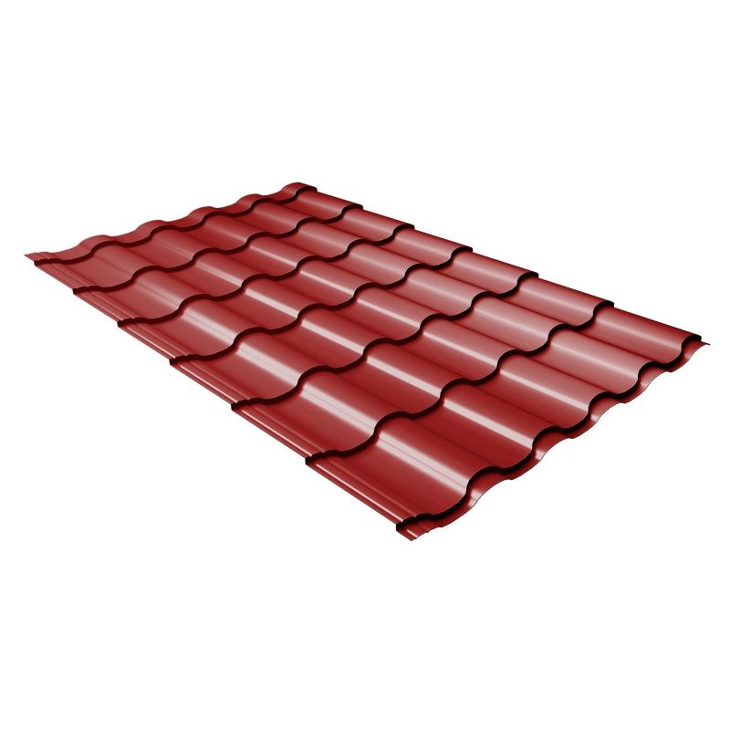 Металлочерепица Grand Line Kredo Satin RAL 3011 коричнево-красный