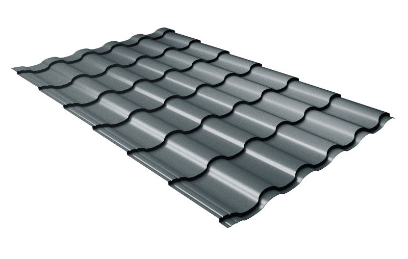 Металлочерепица Grand Line Kredo Satin RAL 7016 антрацитово-серый