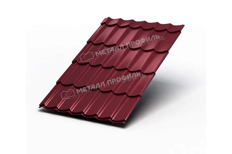 Металлочерепица МП Ламонтерра ХL Полиэстер (эконом) RAL3005 красное вино