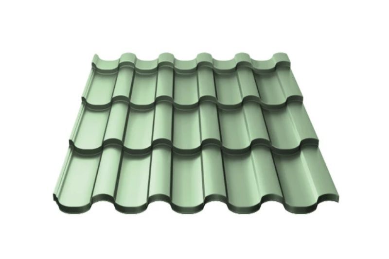 Металлочерепица МП Ламонтерра ХL NormanMP RAL6019 Зеленая пастель