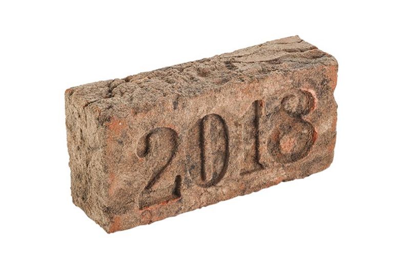 Кирпич облицовочный с клеймом  Тандем (Донские зори) Год, 215*102*65 мм