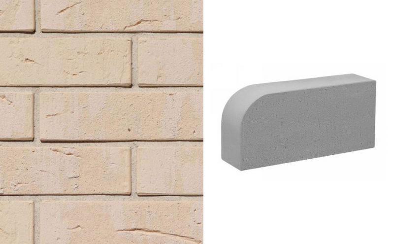 Печной кирпич фигурный Konigstein Санторини Белый 250*120*65 мм