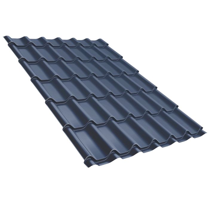 Металлочерепица Grand Line Kredo Atlas X RAL 7024 мокрый асфальт