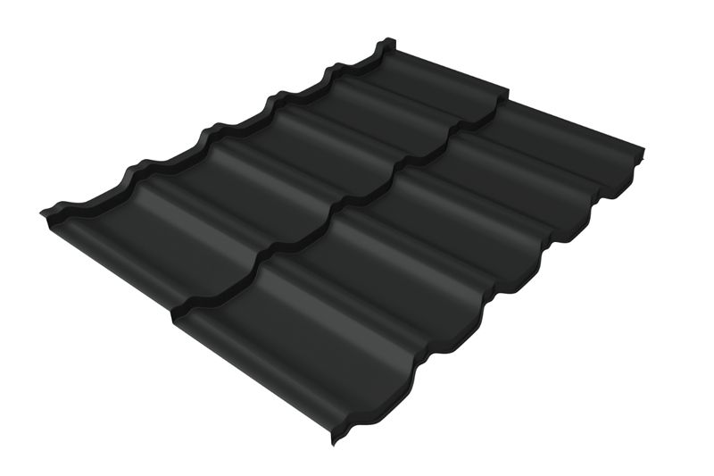 Металлочерепица Grand Line Kvinta Uno Velur Х RAL 7016 антрацитово-серый