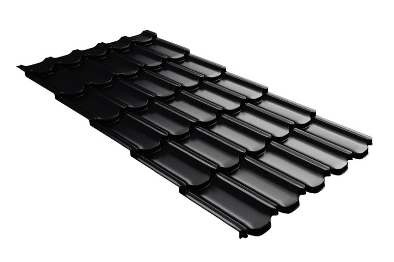 Металлочерепица Grand Line Kvinta Plus 3D Velur X RAL 9005 черный