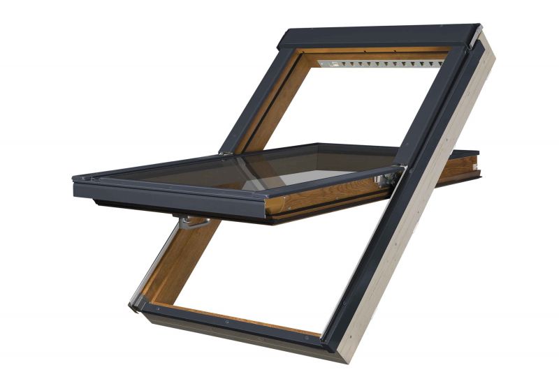 Мансардное окно PTP-V /GO U3  из ПВХ  78*118 "Зол. дуб"