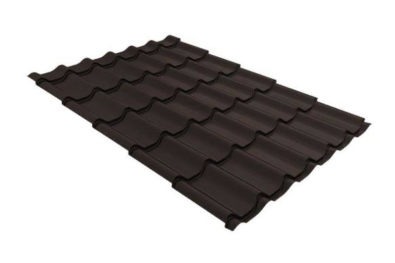 Металлочерепица Grand Line Classic Drap ТХ RR 32 темно-коричневый