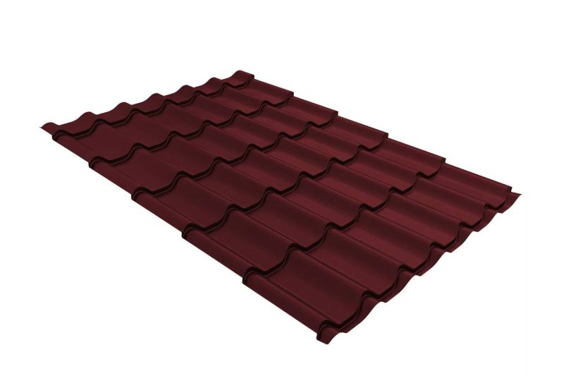 Металлочерепица Grand Line Classic Satin Matt TX RAL 3005 красное вино