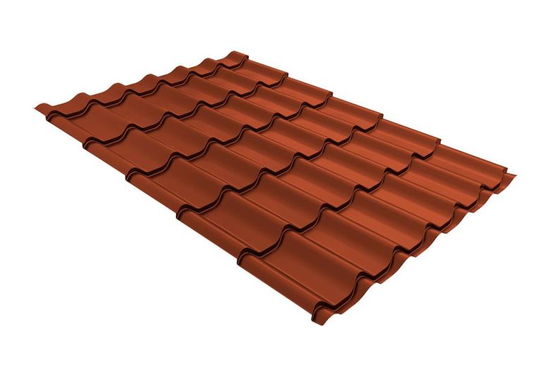 Металлочерепица Grand Line Classic Satin Matt TX RAL 8004 терракота