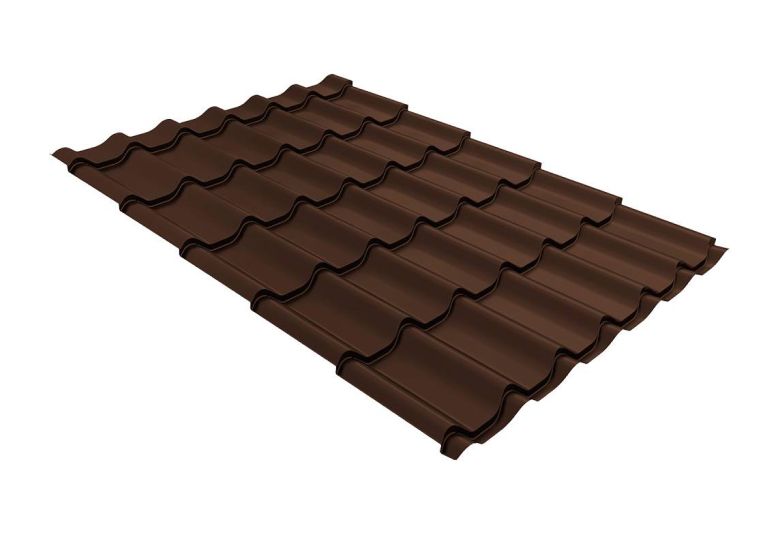 Металлочерепица Grand Line Classic Rooftop Бархат RAL 8017 шоколад