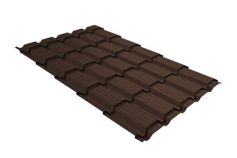 Металлочерепица Grand Line Quadro Profi Satin RAL 9006 бело-алюминиевый