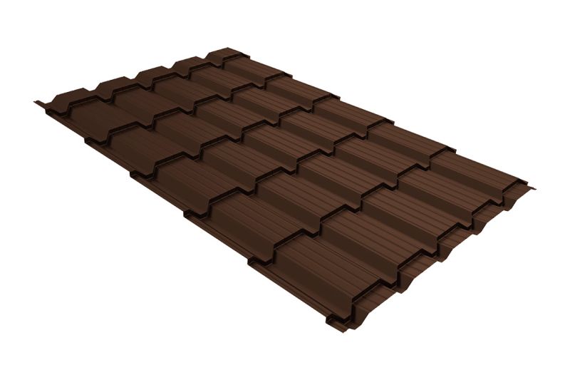 Металлочерепица Grand Line Quadro Profi Atlas X RAL 7024 мокрый асфальт