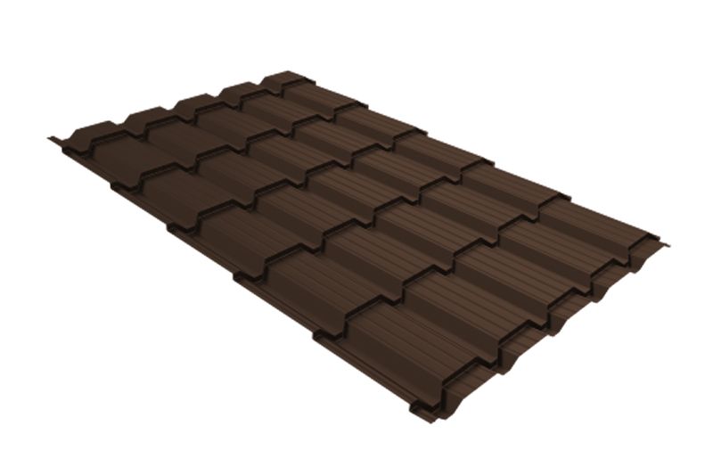 Металлочерепица Grand Line Quadro Profi Drap ТХ  RAL 8017 шоколад