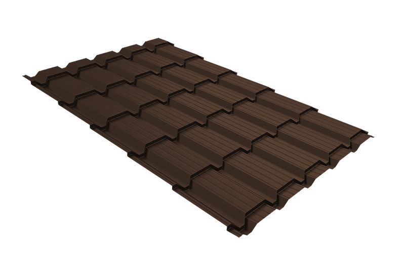 Металлочерепица Grand Line Quadro Profi PurPro RAL 8017  шоколад