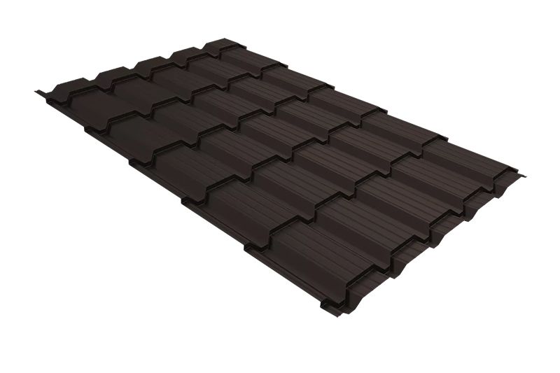 Металлочерепица Grand Line Quadro Profi PurLite Matt RAL 8017 шоколад