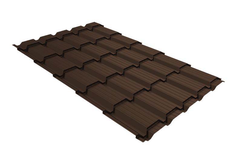 Металлочерепица Grand Line Quadro Profi Satin Matt RAL 8017 шоколад