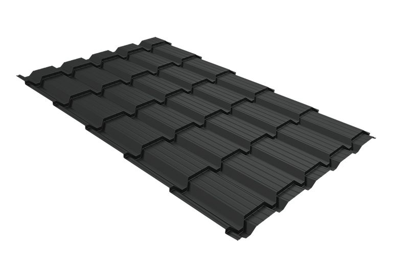 Металлочерепица Grand Line Quadro Profi Rooftop Бархат RAL 7016 антрацитово-серый