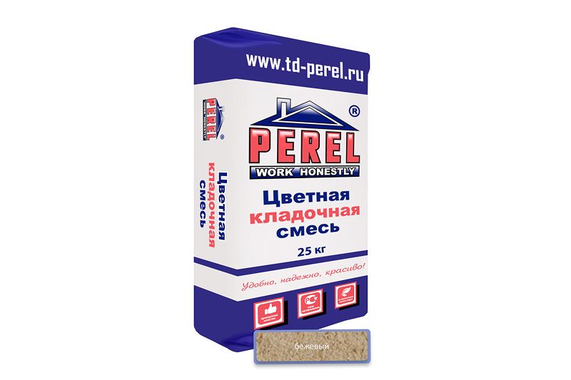 "Perel VL (лето), 25 кг"Цветные кладочные растворы, применяются для кладки кирпича с водопоглощением от 5 до 17 %. (ручная формовка) 0220 бежевая