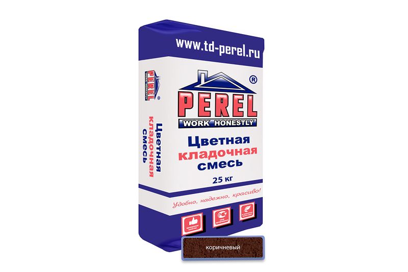"Perel VL (лето), 25 кг"Цветные кладочные растворы, применяются для кладки кирпича с водопоглощением от 5 до 17 %. (ручная формовка) 0250 коричневая