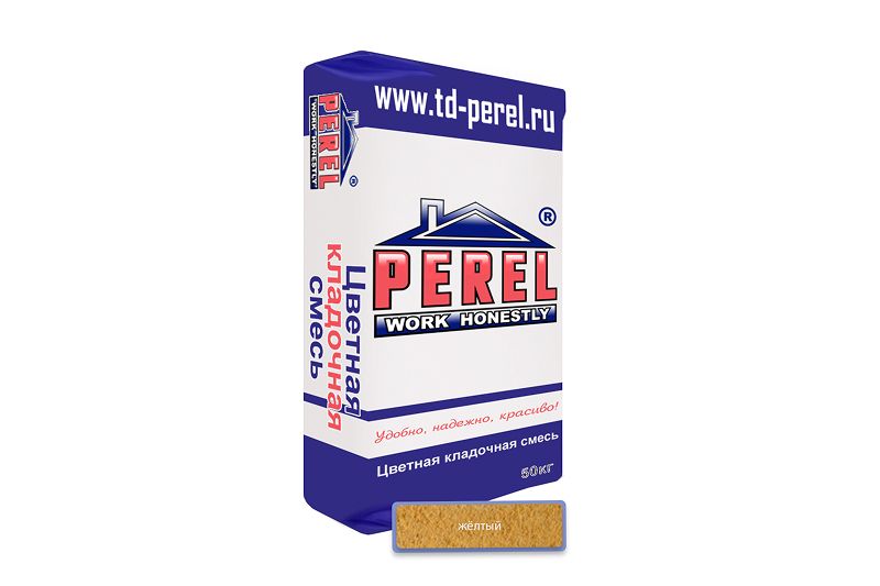 "Perel NL (лето), 25 кг"Цветные кладочные растворы, применяются для кладки кирпича с водопоглощением до 5 %. (Подходит для гиперпрессованного кирпича) 0135 желтый