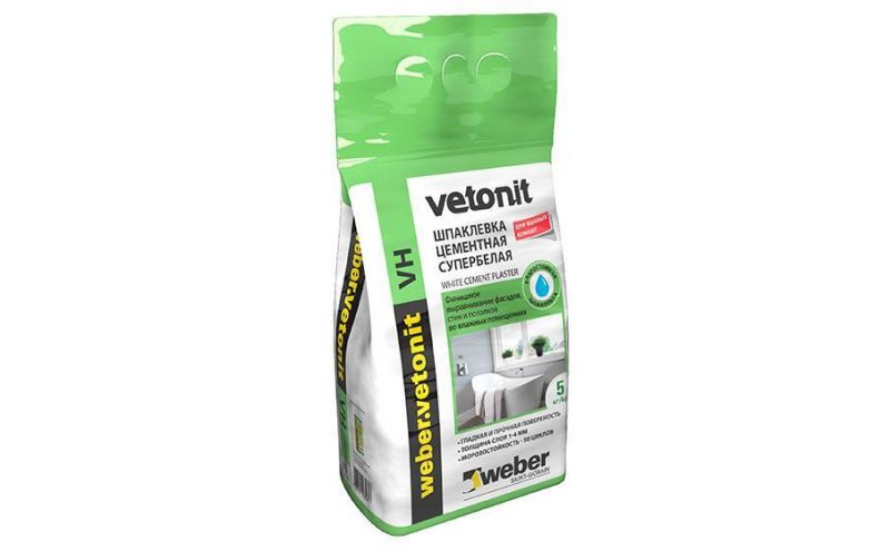 Шпаклевка финишная weber.vetonit VH, белый, 5 кг