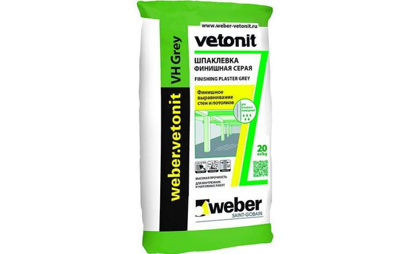 Финишная шпаклевка weber.vetonit VH grey, 20 кг