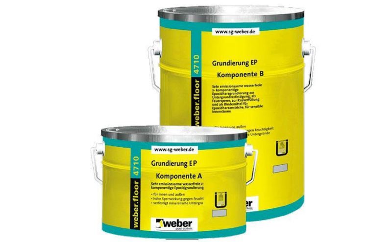 Прозрачный двухкомпонентный грунт weber.floor 4710, бесцветный, 30 кг