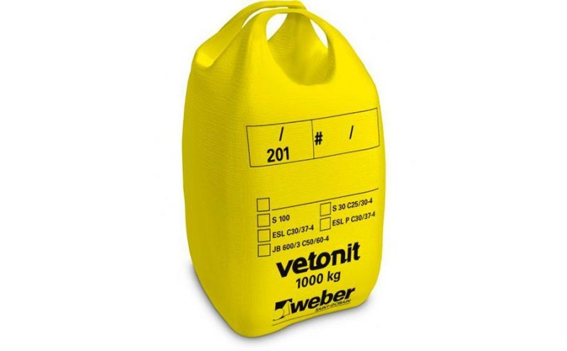 Безусадочный раствор weber.vetonit JB 600/10 серый, 1000 кг