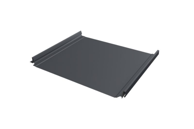 Кликфальц Pro Gofr Grand Line 0,5 Atlas X с пленкой на замках RAL 7024 мокрый асфальт