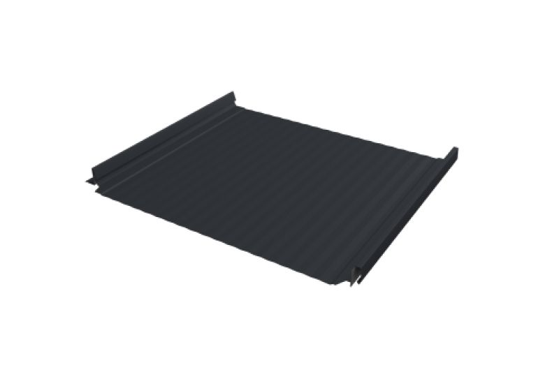 Кликфальц Pro Gofr Grand Line 0,5 Drap с пленкой на замках RAL 7024 мокрый асфальт