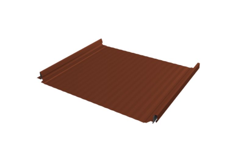 Кликфальц Pro Gofr Grand Line 0,45 Drap TX с пленкой на замках RAL 8004 терракота