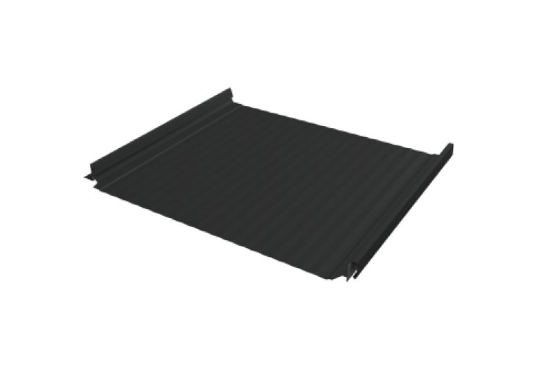 Кликфальц Pro Gofr Grand Line 0,5 GreenCoat Pural BT, matt с пленкой на замках RR2H3 (RAL 7016 антрацитово-серый)