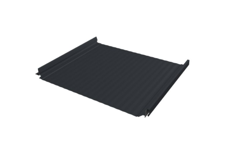 Кликфальц Pro Gofr Grand Line 0,5 PurLite Matt с пленкой на замках RAL 7024 мокрый асфальт