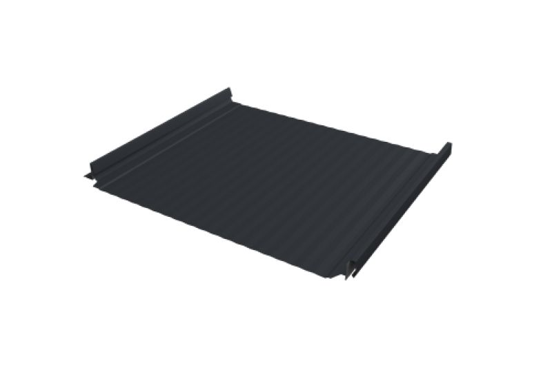 Кликфальц Pro Gofr Grand Line 0,5 PurPro с пленкой на замках RAL 7024 мокрый асфальт