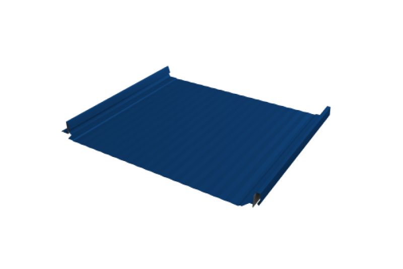 Кликфальц Pro Gofr Grand Line 0,5 Satin с пленкой на замках RAL 5005 сигнальный синий