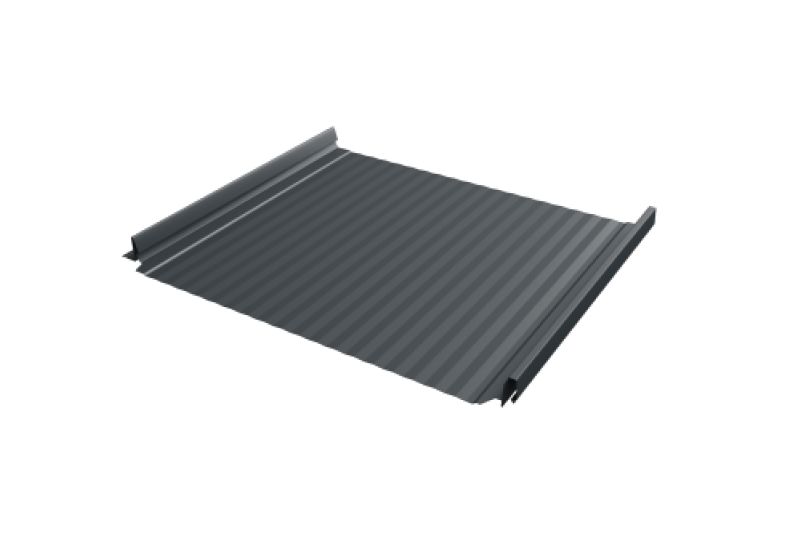 Кликфальц Pro Gofr Grand Line 0,5 Velur X с пленкой на замках RAL 7016 антрацитово-серый