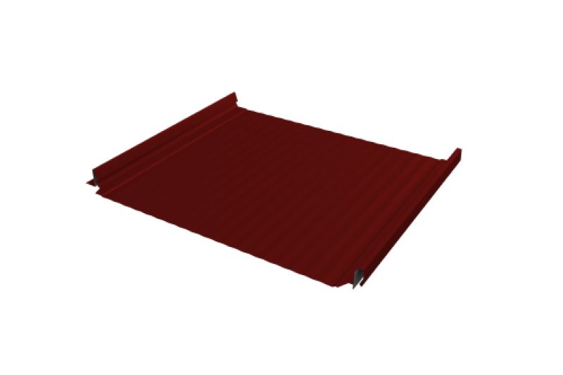 Кликфальц Pro Gofr Grand Line 0,45 PE с пленкой на замках RAL 3011 коричнево-красный