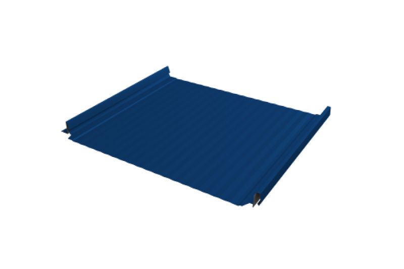 Кликфальц Pro Gofr Grand Line 0,45 PE с пленкой на замках RAL 5005 сигнальный синий