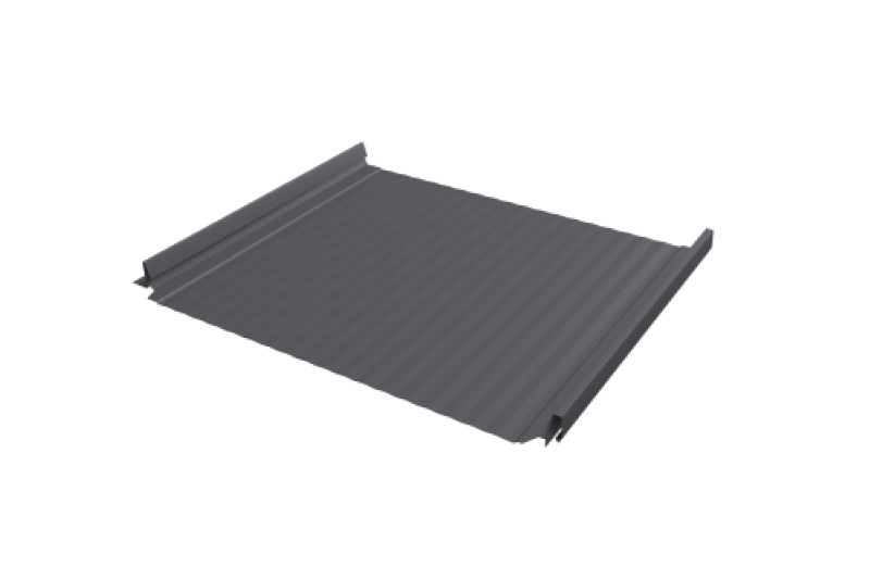 Кликфальц Pro Gofr Grand Line 0,45 PE с пленкой на замках RAL 7004 сигнальный серый