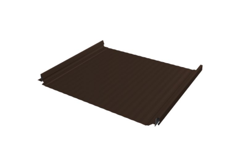 Кликфальц Pro Gofr Grand Line 0,45 PE с пленкой на замках RAL 8017 шоколад