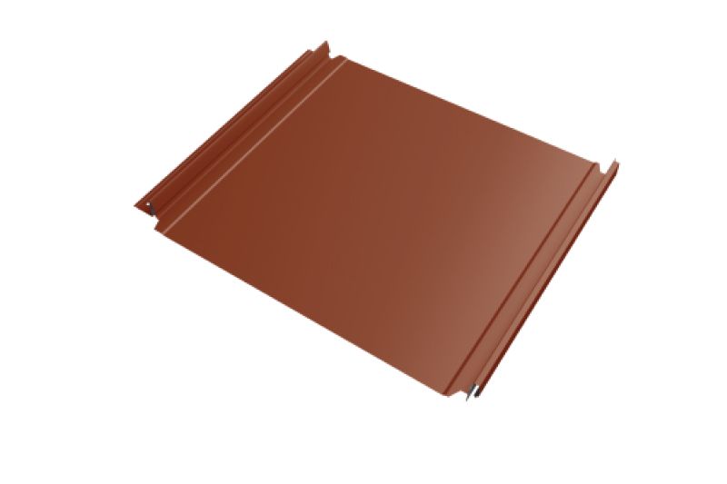 Кликфальц Double Pro   Line Grand Line 0,5 Satin с пленкой на замках RAL 8004 терракота