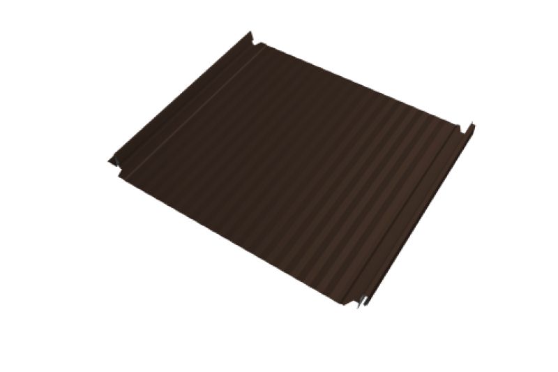 Кликфальц Double Pro Gofr Grand Line 0,45 Drap TR с пленкой на замках RAL 8017 шоколад