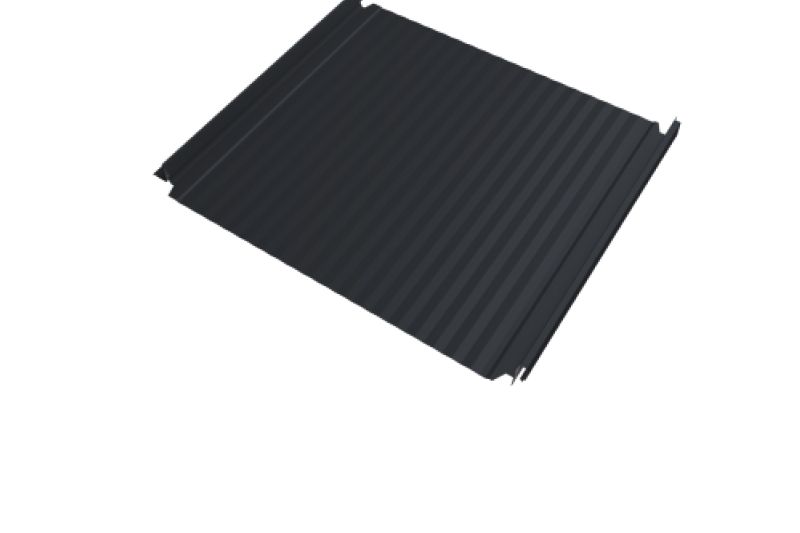 Кликфальц Double Pro Gofr Grand Line 0,5 PurPro с пленкой на замках RAL 7024 мокрый асфальт