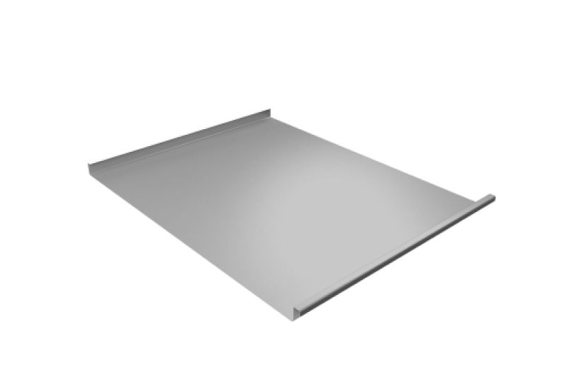 Фальц двойной стоячий Grand Line 0,45 Drap TX с пленкой на замках RAL 7047 телегрей 4