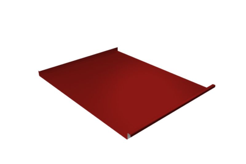 Фальц двойной стоячий Grand Line 0,5 Satin с пленкой на замках RAL 3011 коричнево-красный