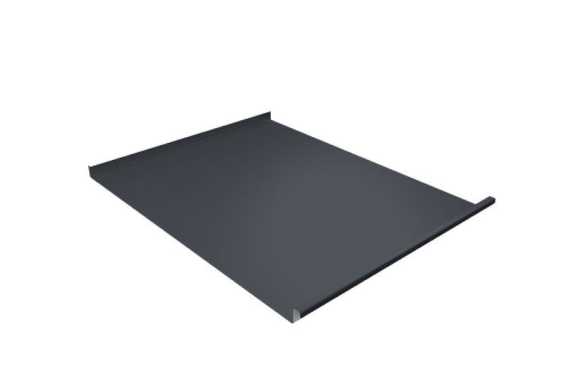 Фальц двойной стоячий Grand Line 0,5 Satin с пленкой на замках RAL 7024 мокрый асфальт