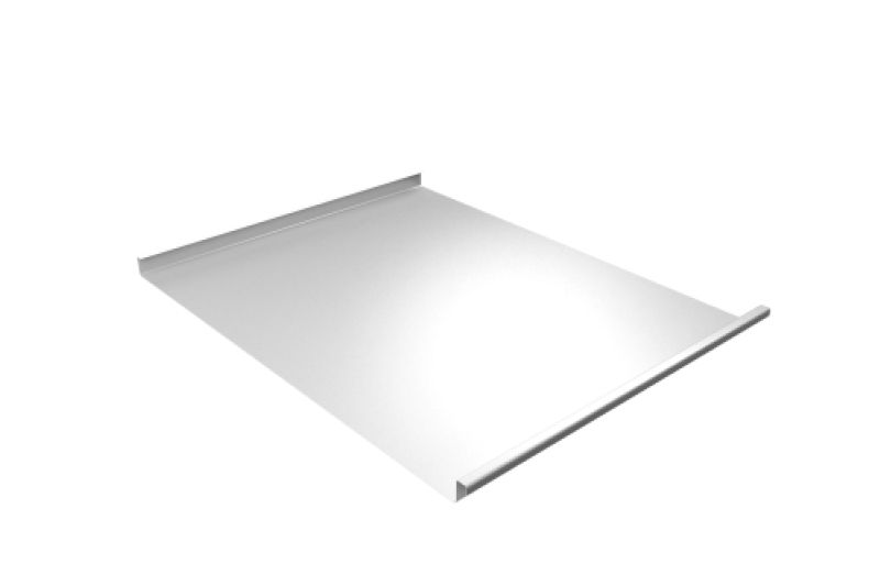 Фальц двойной стоячий Grand Line 0,5 Satin с пленкой на замках RAL 9003 сигнальный белый