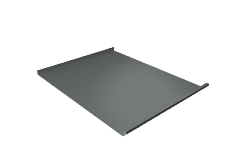 Фальц двойной стоячий Grand Line 0,45 PE с пленкой на замках RAL 7005 мышино-серый