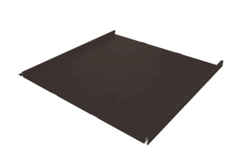 Фальц двойной стоячий  Line Grand Line 0,45 Drap TR с пленкой на замках RR 32 темно-коричневый