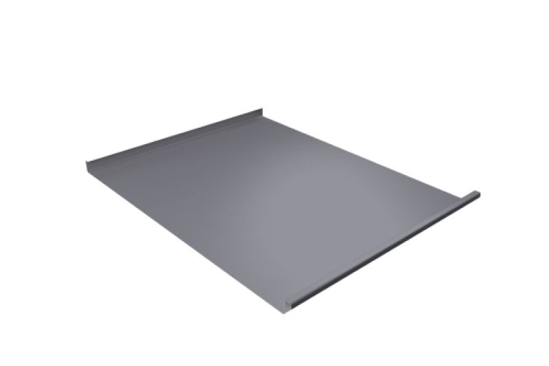 Фальц двойной стоячий Line Grand Line 0,45 Drap TX с пленкой на замках RAL 7004 сигнальный серый